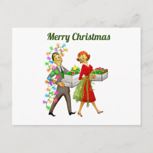 Vintag frohe Weihnachten Postkarte