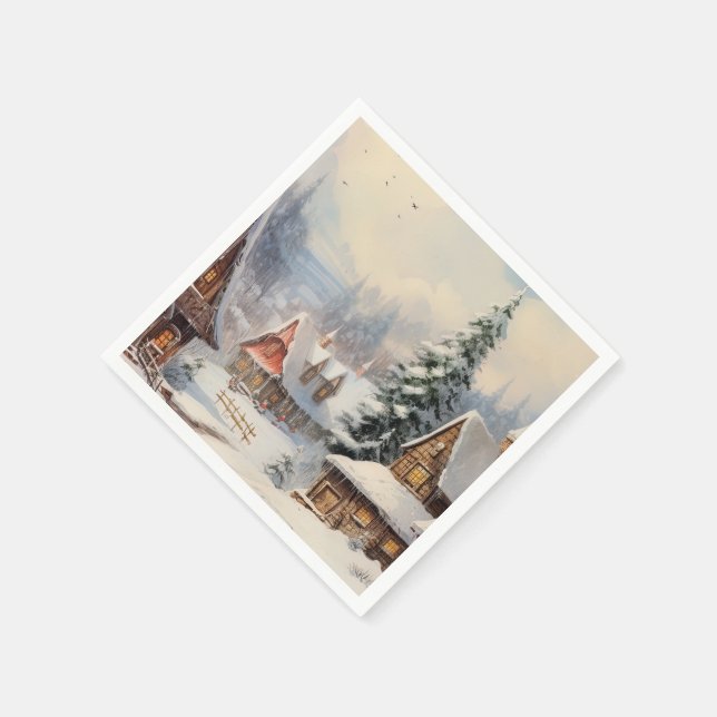 Vintag frohe Weihnachten Serviette (Ecke)