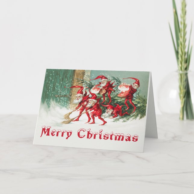 Vintag frohe Weihnachten Weihnachten Weihnachtsmän (Vorderseite)