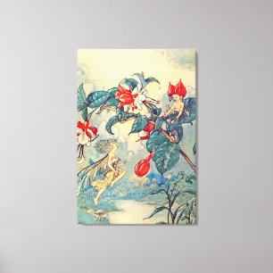 Vintag Fuchsia Fairies Leinwanddruck