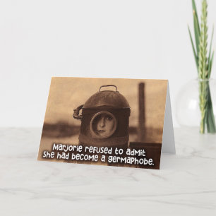 Vintag Funny Card - Marjorie ist eine Germaphobe Karte