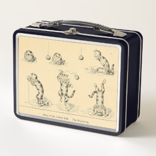 Vintag Funny Catnip Cat Metall Brotdose