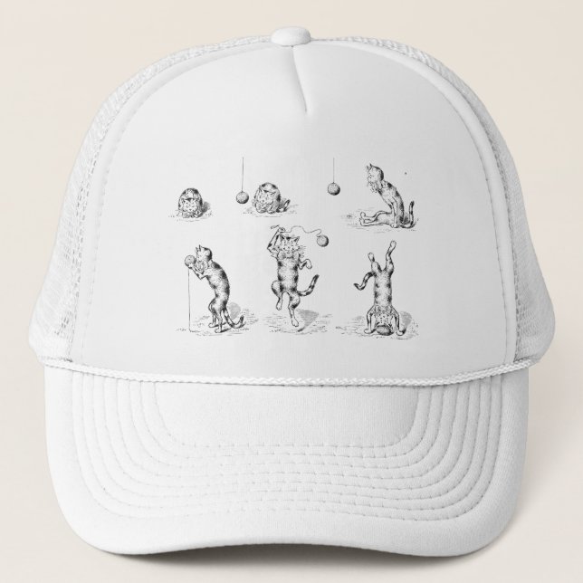 Vintag Funny Catnip Cat Truckerkappe (Vorderseite)