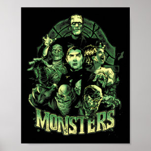 Vintag Funny Monster Mash Frankenstein Horror Mov Poster