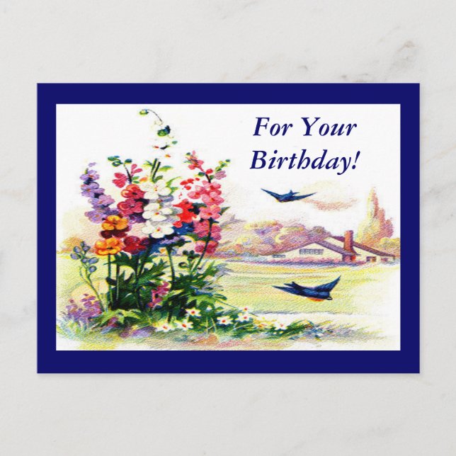 Vintag für Ihren Geburtstag Postkarte (Vorderseite)