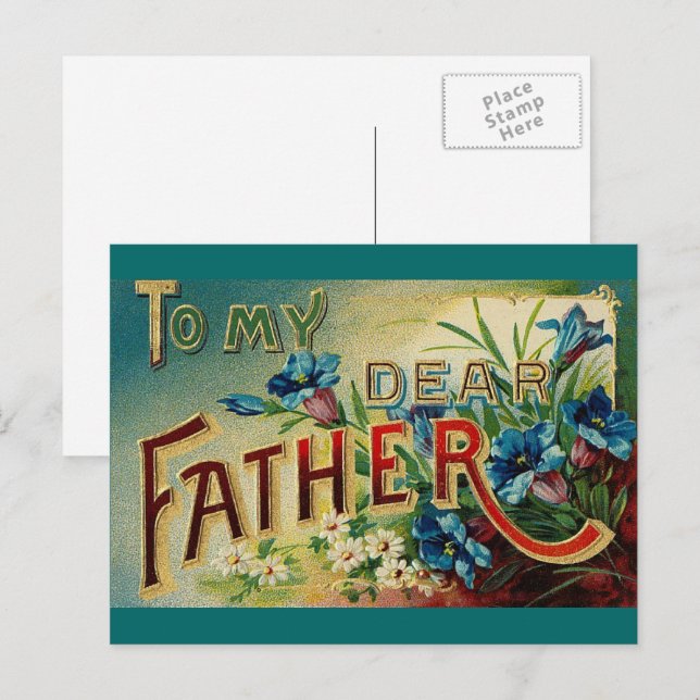 Vintag für meinen lieben Vater Postkarte (Vorne/Hinten)