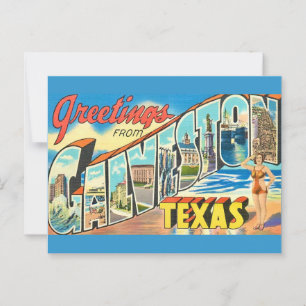 Vintag Galveston Greetings Postkarte