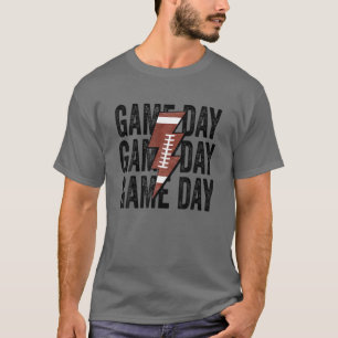 Vintag Game Day Football Blitz Bolt Funny Tee
