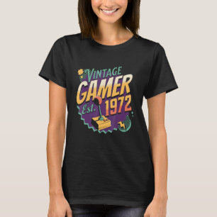 Vintag Gamer 1972 Old School Joystick Retro Gamin T-Shirt
