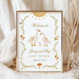 Vintag Gänse Baby Dusche Willkommenspender Poster