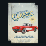 Vintag Garage Poster Party Einladung<br><div class="desc">Rev deine Motoren hoch und rollt weiter, feiere den Typ mit dieser Vintagen Garage-Geburtstagseinladung! Fügen Sie diesem Design Ihre benutzerdefinierte Formulierung hinzu, indem Sie die "Diese Vorlage bearbeiten"-Felder auf der rechten Seite des Elements verwenden, oder klicken Sie auf die blaue Schaltfläche "Anpassen", um den Text anzuordnen, die Schriftart und Farben...</div>