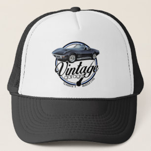 Vintag Garage Schwarze Korvette Truckerkappe