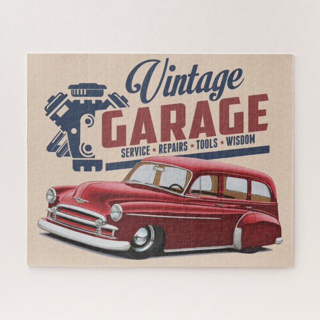 Vintag Garage Wagon Jigsaw Puzzle (Horizontal)