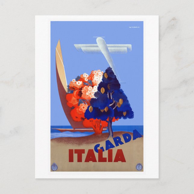 Vintag Garda Italia Travel Postkarte (Vorderseite)