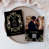 Vintag Garden Black | Farbiges Foto und QR-Code