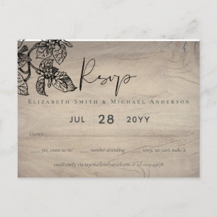 Vintag Garden Blätter Classic Budget Wedding Postkarte