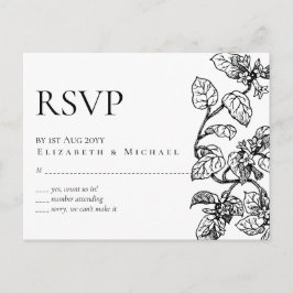 Vintag Garden Blätter Classic Budget Wedding RSVP Postkarte