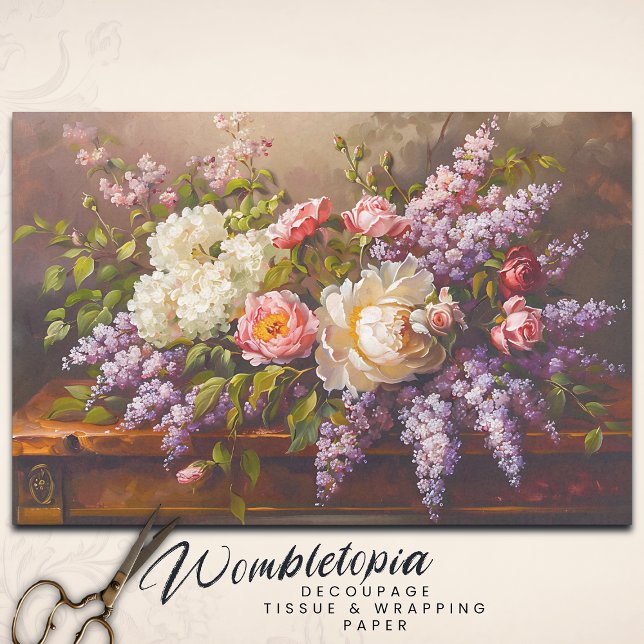 Vintag Garden Classic Rose & Lilac Decoupage Seidenpapier (Von Creator hochgeladen)