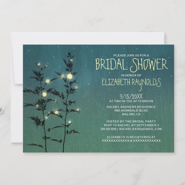 Vintag Garden Lights Bridal Dusche Einladungen (Vorderseite)