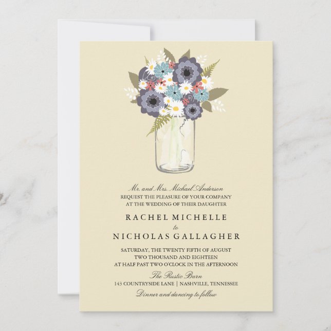 Vintag Garden Mason | Hochzeit Einladung (Vorderseite)