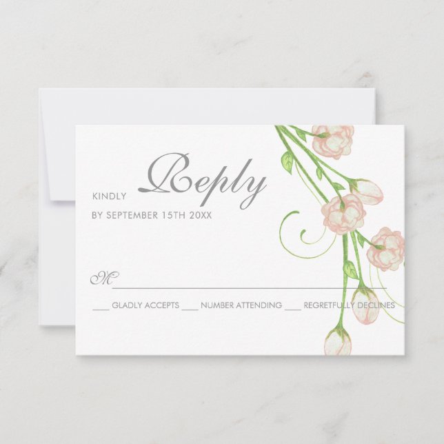 Vintag Garden Rose - RSVP-Karte RSVP Karte (Vorderseite)