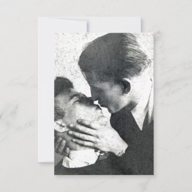 Vintag Gay Couple Passion Kiss  Dankeskarte (Vorderseite)