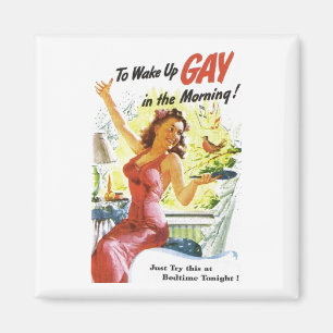 Vintag "Gay Geweckt" Magnet