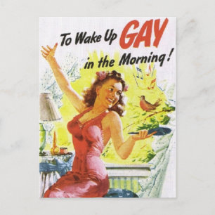 Vintag "Gay Geweckt" Postkarte