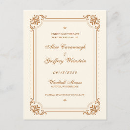 Vintag Geblüht Hochzeit Datum speichern Ankündigungspostkarte