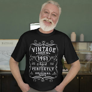 Vintag Geboren 1951 Klassik 73. Geburtstag T-Shirt