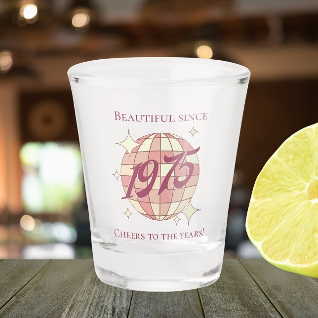 Vintag geboren 1975 50. 49. Geburtstag Schnapsglas (Von Creator hochgeladen)