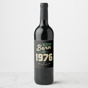 Vintag Geboren 1976 Geburtstagsgeschenk Weinetikett