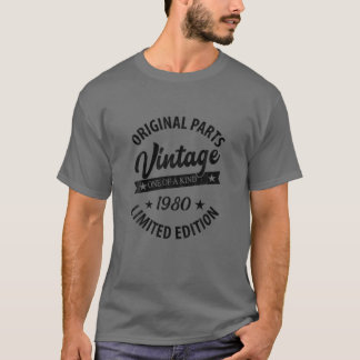 Vintag Geboren 1980 Retro Classic Geburtstagsgesch T-Shirt