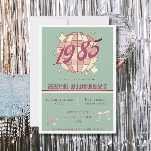 Vintag geboren 1985 Party Einladung 40. Geburtstag (Von Creator hochgeladen)