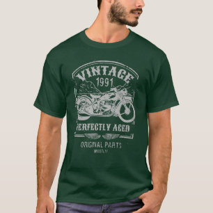 Vintag geboren 1991 Motorrad, Motorradfahrer Cla T-Shirt