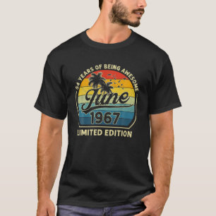 Vintag Geboren im Juni 1967 Retro 54 Jahre alt 54. T-Shirt