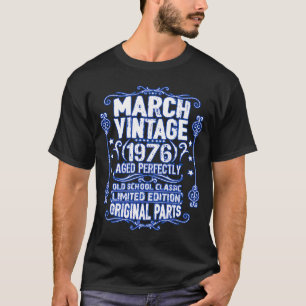Vintag Geboren im März 1975 Pisces Aries Zodiac 48 T-Shirt