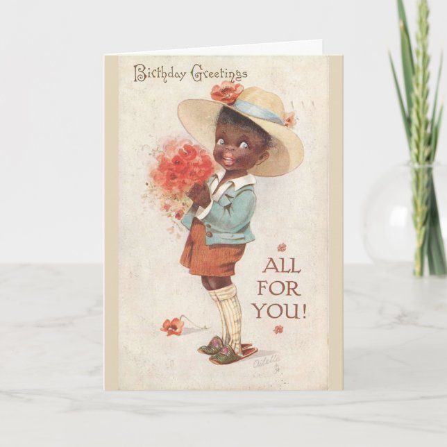 Vintag - Geburtstagsgrüße Alles für Sie Karte (Vorderseite)