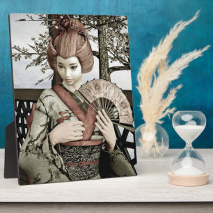 Vintag Geisha Fotoplatte