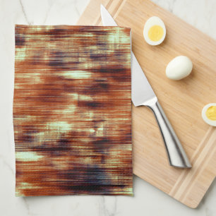 Vintag gekratzte braune oder korallenfarbene Fleck Geschirrtuch