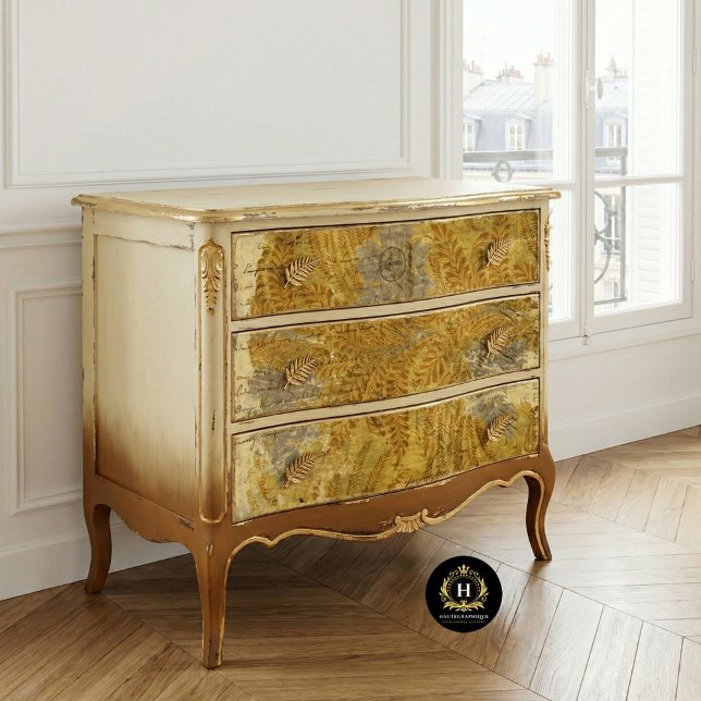 Vintag-gelb-Französisch-rustikale botanische Dekou Seidenpapier (Von Creator hochgeladen)