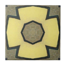 Vintag-Gelb-Geometrie-Symmetrische Blume