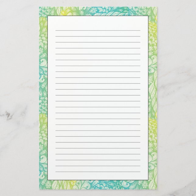 Vintag gelb und blau leuchtend briefpapier (Vorderseite)