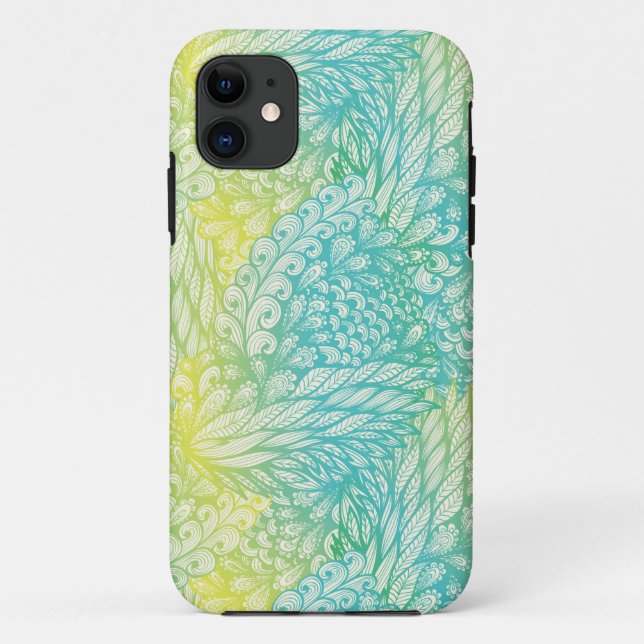 Vintag Gelb- und Blautöne Case-Mate iPhone Hülle (Rückseite)