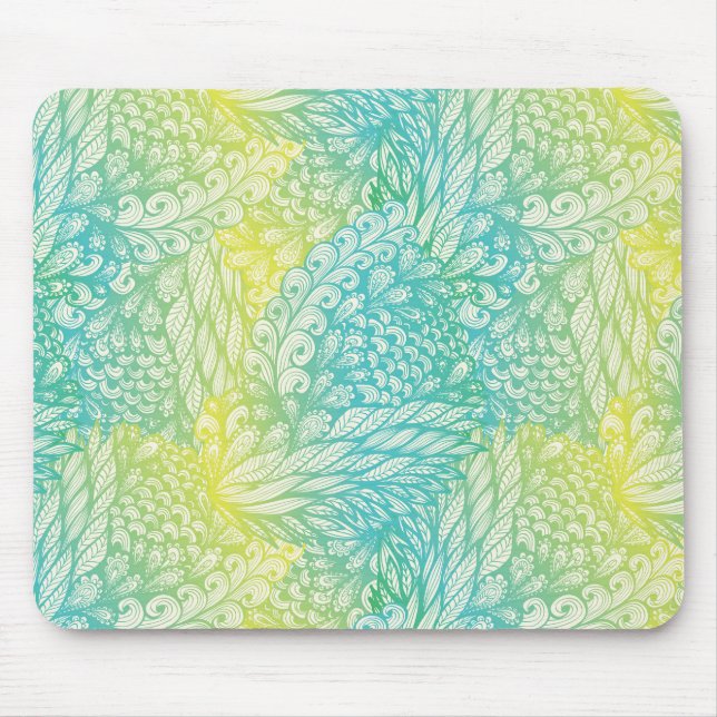 Vintag Gelb- und Blautöne Mousepad (Vorne)