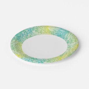 Vintag Gelb- und Blautöne Pappteller