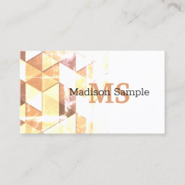 Vintag-gelbbraunes geometrisches Monogramm Visitenkarte
