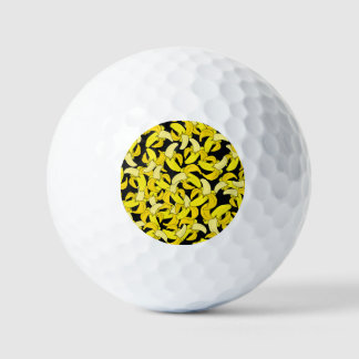Vintag Gelbe Bananen: Schwarzer Hintergrund Golfball