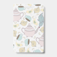 Vintag Gelbe Bird Teapot Pastel Blauer Tee