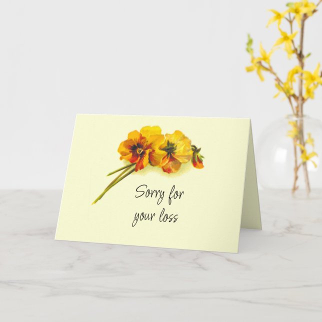 Vintag Gelbe Blume Sympathie Karte (Gelbe Blume)